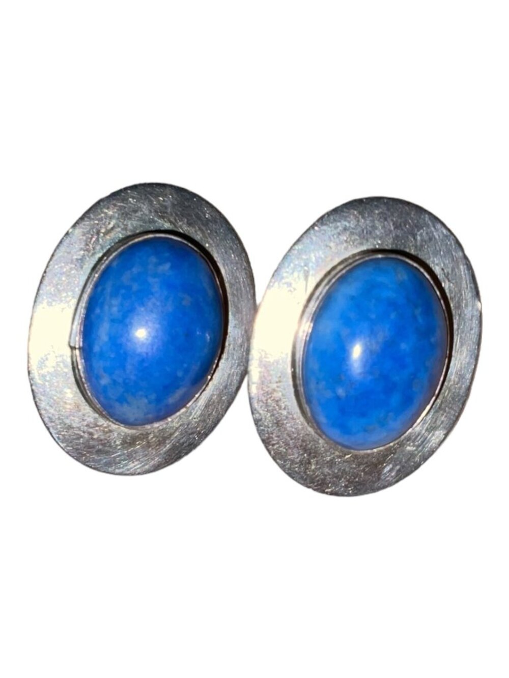 Pierced Earrings Lapis Lazuli JJ Sterling Silver Johnny Johnson Navajo Native Am